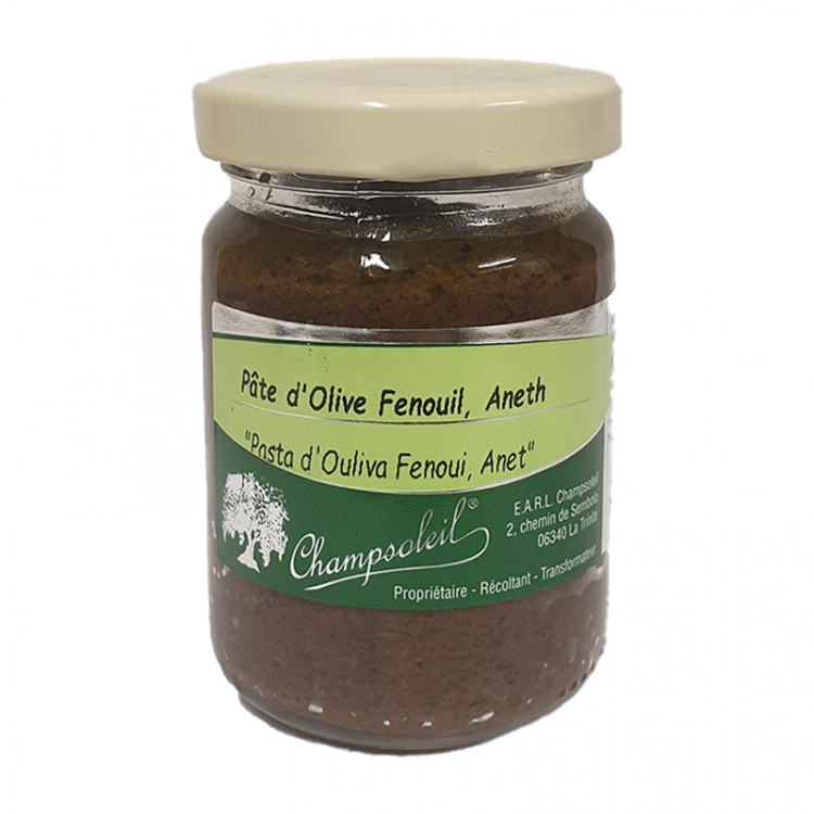 Purée d'olive de Nice aneth fenouil BIO, 130g