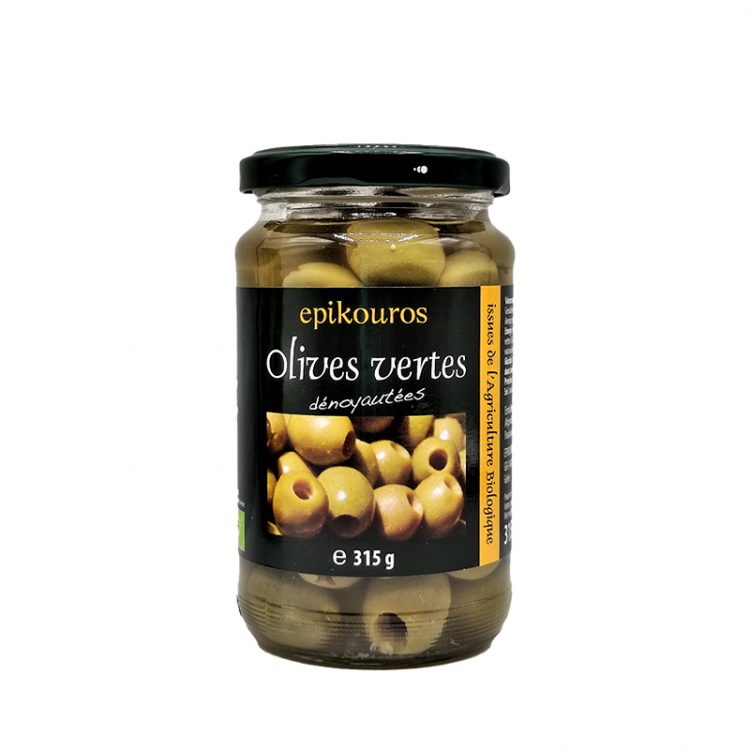 Olives vertes dénoyautées BIO, 315g