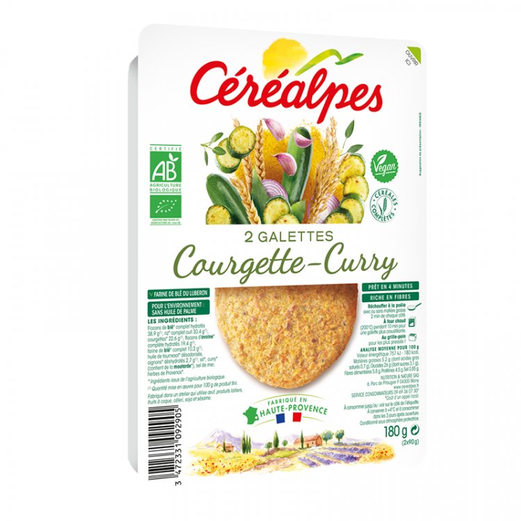 Galette courgette & curry BIO, 2x90g