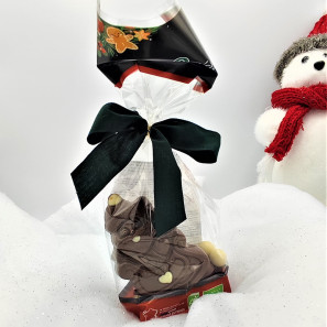 Père Noël de chocolat au lait et crousty 3 chocolats BIO, 70g