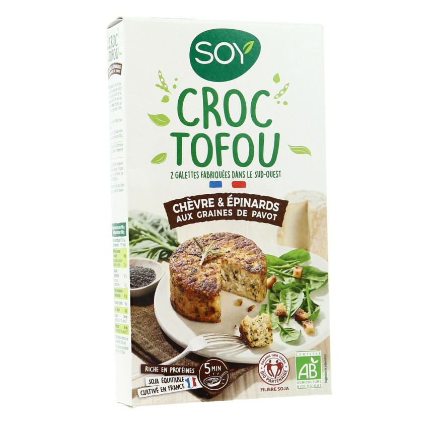 Croc tofu au chèvre épinards BIO, 2x100g