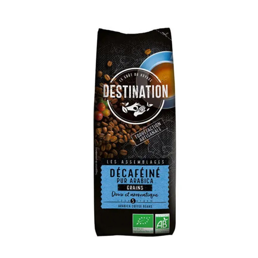 Café décaféiné grains pur arabica BIO, 250g