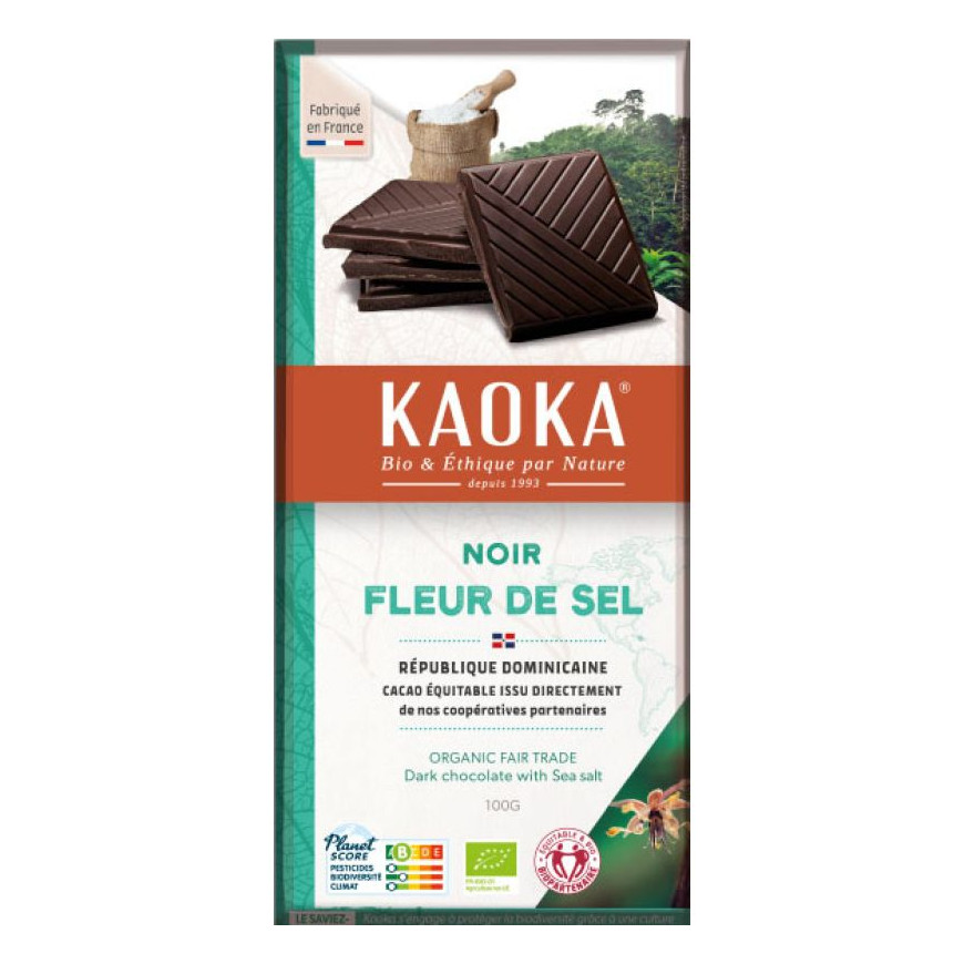 Chocolat noir 70% fleur de sel BIO, 100g