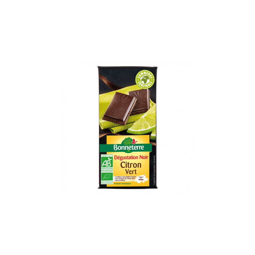 Chocolat noir citron vert BIO, 85g