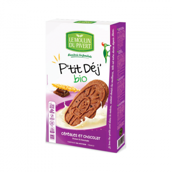 Biscuit p'tit déj céréales chocolat et miel BIO, 190g