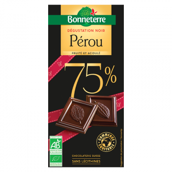 Chocolat noir Pérou 75% BIO, 80g