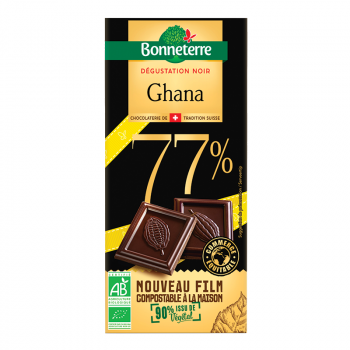 Chocolat origine Ghana 77% BIO, 80g
